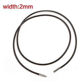 45/50/60cm Black Brown Braid Wax Cord DIY Pendant Necklace Jewelry Making Handmade Leather Rope Steel Clasp String Chain ALODIA STORE