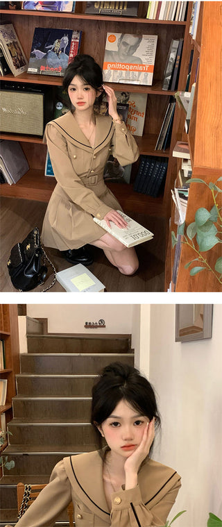 Elegant Women Dress Long Sleeve Office Ladies Polo Collar ALODIA STORE