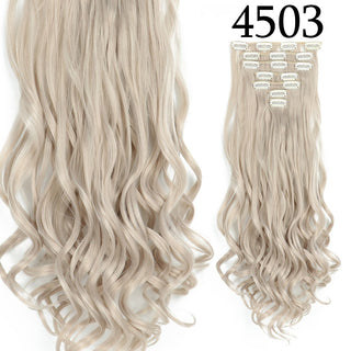 24Inchs 16 Clips in Hair Extensions Long Straight Hairstyle Synthetic Blonde Black Hairpieces Heat Resistant False Hair ALODIA STORE