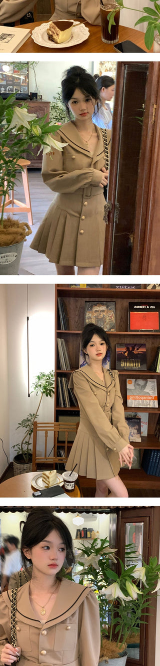 Elegant Women Dress Long Sleeve Office Ladies Polo Collar ALODIA STORE