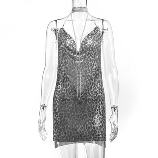 Sexy Backless y2k Metal Party Summer Dress Women Beach Night club Mini slip dress Glitter Sequin ladies Dresses Vestidos HL ALODIA STORE