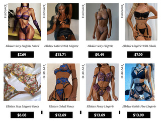 Ellolace Sexy Lingerie Exotic Costumes Lace Transparent Underwear Women Sensual Lingerie Woman Porn Erotic Lingerie 3 Pieces ALODIA STORE