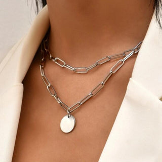 Crystal Zircon Heart Star Charm Layered Pendant Necklace Set for Women Charms Fashion Square Rhinestone Female Vintage Jewelry ALODIA STORE