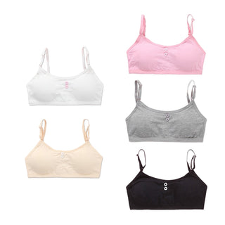 5PcLlot Young Girls Bra Cotton Training Bra Teenagers Lingerie Underwear 8-14Years ALODIA STORE
