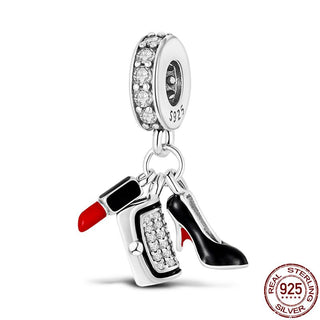925 Sterling Silver Heart Shaped Charm Bead Fits Original Pandora Bracelet Necklace Women Chameleon Pendant DIY Fine Jewelry Hot ALODIA STORE