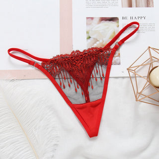 Women Thongs and G Strings Mini Thong Underwear Lace Panties Transparent Lingerie Briefs Women Sexy Adjustable Mujer ALODIA STORE