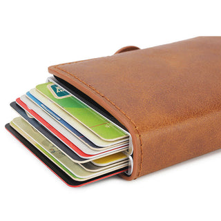 Credit Card Holder Wallet Leather Metal Aluminum ALODIA STORE