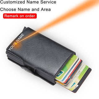 Credit Card Holder Wallet Leather Metal Aluminum ALODIA STORE