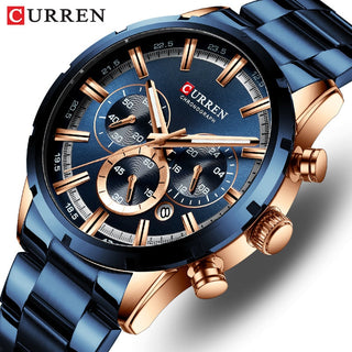 CURREN Men Watch Top Brand Luxury Sports Quartz Mens Watches Full Steel Waterproof Chronograph Wristwatch Men Relogio Masculino ALODIA STORE