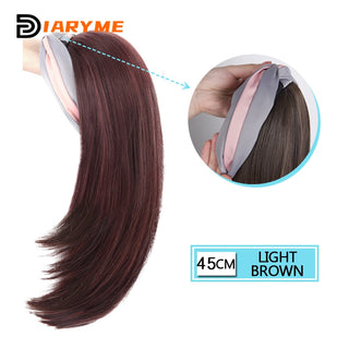 DM Headband Wig Synthetic Long Wavy Hair Wigs With Headband Cosplay Wig Female Natural Heat Resistant Half Hair Wig For Women ALODIA STORE