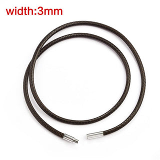 45/50/60cm Black Brown Braid Wax Cord DIY Pendant Necklace Jewelry Making Handmade Leather Rope Steel Clasp String Chain ALODIA STORE
