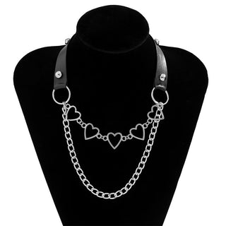Kpop Vintage Harajuku Goth Metal Heart Neck Chains Choker Grunge Necklaces For Women Egirl Cosplay Aesthetic Accessories Jewelry ALODIA STORE