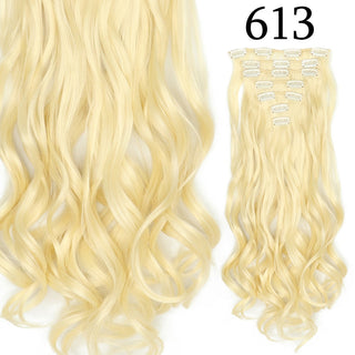 24Inchs 16 Clips in Hair Extensions Long Straight Hairstyle Synthetic Blonde Black Hairpieces Heat Resistant False Hair ALODIA STORE
