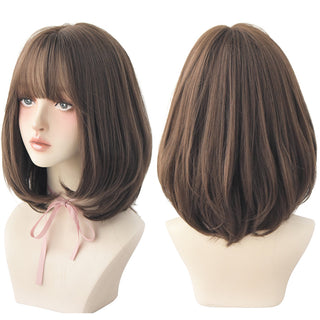 7JHH WIGS Short Bob Straight Ombre Blonde Wigs With Bang For Girl Black Female Synthetic Shoulder Length Crochet Hair Ginger Wig ALODIA STORE