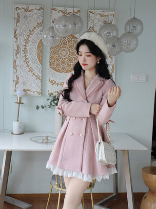 Warm Winter Pink Sweet Elegant Dress ALODIA STORE