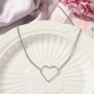 Kpop Vintage Harajuku Goth Metal Heart Neck Chains Choker Grunge Necklaces For Women Egirl Cosplay Aesthetic Accessories Jewelry ALODIA STORE