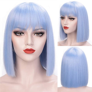 AISI HAIR Synthetic Ombre Orange Wig Short Straight Middle Part Bob Wig for Women Natural Yellow/Red Wigs Heat Resistant Fiber ALODIA STORE