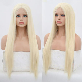 Charisma Blonde Wig Synthetic Lace Front Wig for Women Long Silky Straight Hair Natural Hairline Side Part Cosplay Wigs ALODIA STORE