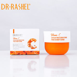 DR.RASHEL Vitamin C Exfoliating Brightening Face Body Scrub Deep Cleansing Dead Skin Removal Cream Whitening Peeling Gel 250g ALODIA STORE