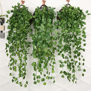 90CM Artificial Green Plant Hanging Ivy Leaf Seaweed Radish Artificial Flower Grapevine Home Garden Wall Fence Party Decoration ALODIA STORE