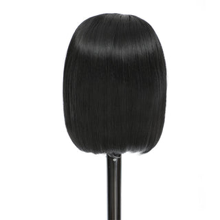 Straight 8-14 inch V part Synthetic Half  Wig For Black Women Short Cut V Part  Straight Bob Wig No Leave Out  Natural Color ALODIA STORE
