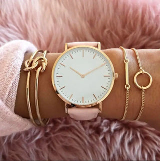 Luxury Rose Gold Watch Women Bracelet Watches Top Brand Ladies Casual Quartz Watch Steel Women's Wristwatch Montre Femme Relogio ALODIA STORE