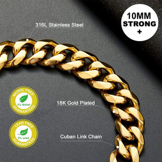 18K Gold Cuban Link Chain Collar for Dogs ALODIA STORE