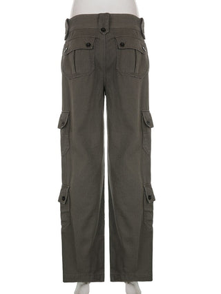 Button Low Waist Women's Denim Pants ALODIA STORE