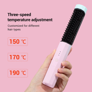 2 In 1 Hair Straightener Brush ALODIA STORE