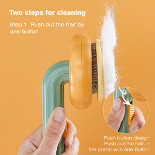 Pumpkin Pet Brush, Self Cleaning Slicker Brush ALODIA STORE