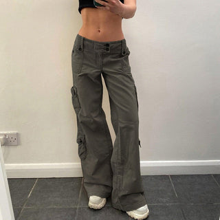 Button Low Waist Women's Denim Pants ALODIA STORE