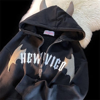 Bat Wing Devil Horn Hoodies ALODIA STORE